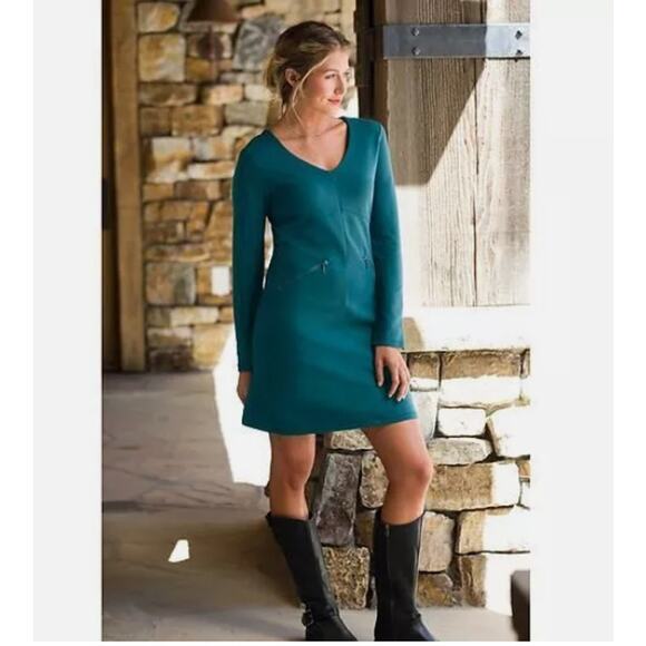 Athleta Womens Celebration Dress Ponte Sz * L Black Cotton Modal - Picture 16 of 16